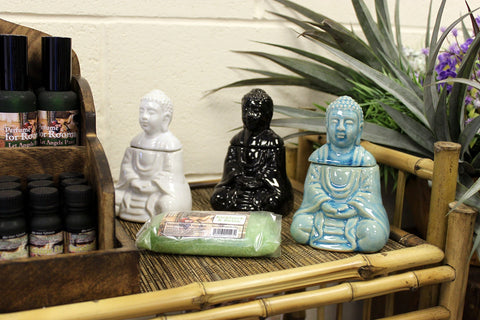 Sitting Buddha Oil Burner - Black - Great Useful Things