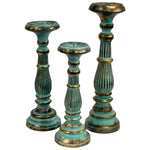 Large Candlestick - Turquois Gold - Great Useful Things