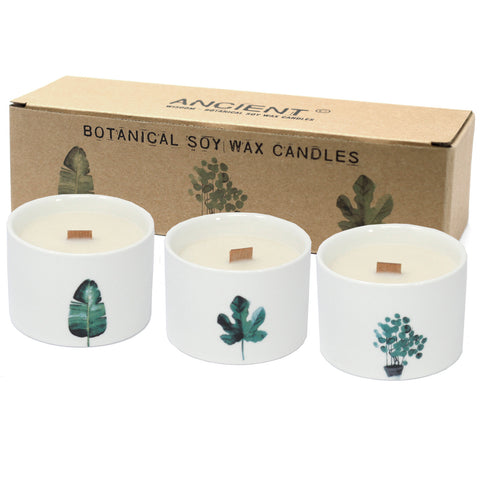Botanical Wooden Wick Soy Candles (Medium Size) - Great Useful Things