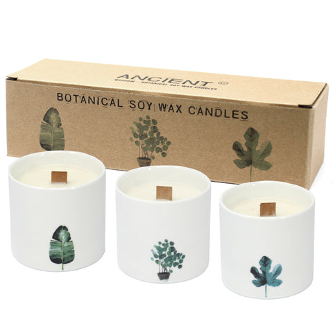 Botanical Wooden Wick Soy Candles (Large) - Great Useful Things