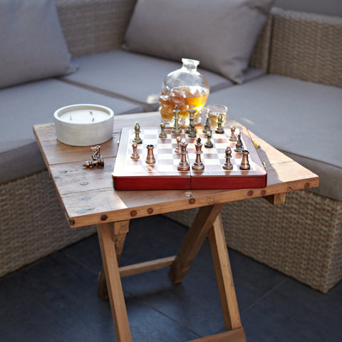 Square Folding Coffee Table - 50cm - Recycled Wood - Great Useful Things