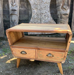 Small TV Stand with 2 Draws - Recycled Wood - Great Useful Things