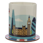 Porcelain Mug and Coaster Gift Set - London