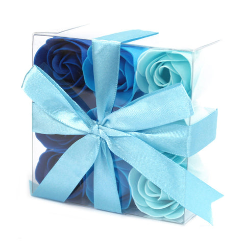 Set of 9 Soap Flowers - Blue Wedding Roses - Great Useful Things