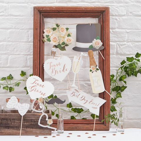 Team Bride Groom Photo Booth Props - Great Useful Things
