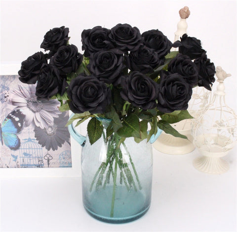 Dark-coloured Artificial Flowers  - 15 pcs - Great Useful Things