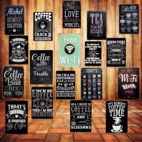 Vintage Tin Metal Sign - Coffee theme - Great Useful Things