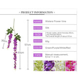 Artificial Wisteria Flowers Vines - 97cm - Great Useful Things