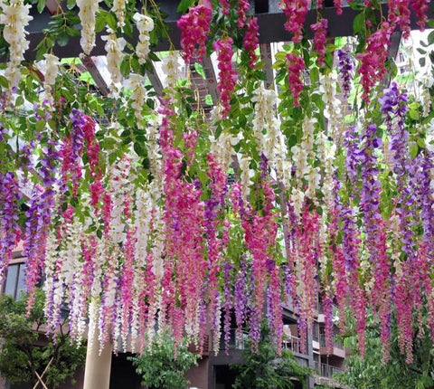 Artificial Wisteria flowers Vines  - 36 pcs - Great Useful Things