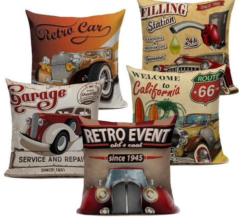 Home Cushion Cover - Vintage Cars - Great Useful Things